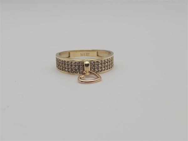 Cubic Zirconia Lady’s Stone Ring 14K Yellow Gold 2.9g Size:7.75