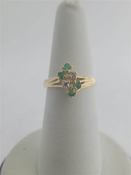 Emerald Gent’s Stone & Diamond Ring 2 Diamonds .10 Carat T.W. 14K Yellow Gold