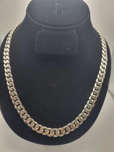 22″ Silver Cuban Chain 925 Silver 124.4g