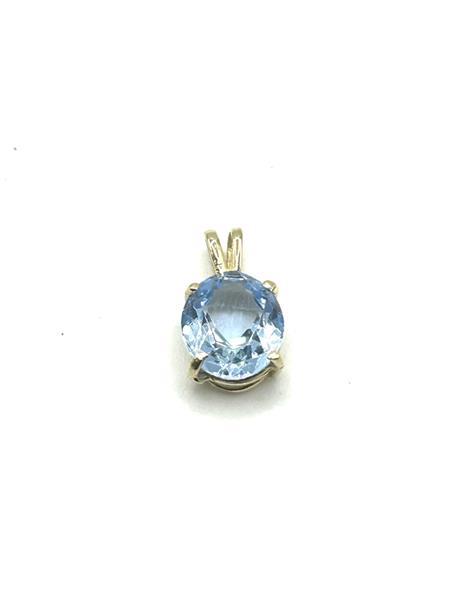 Synthetic Blue Topaz 14K Yellow Gold 1.5g