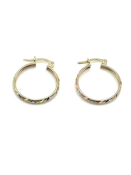 Gold Earrings 14K Tri-color Gold 2g