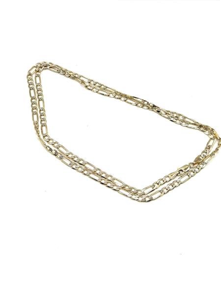26″ Gold Figaro Chain 14K 2 Tone Gold 14.9g