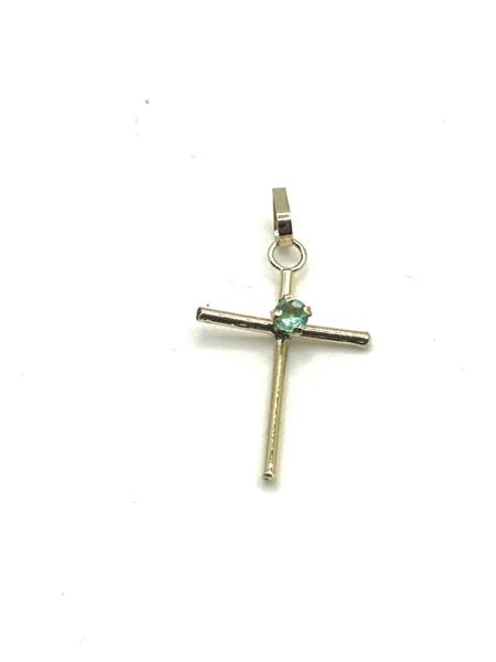 Synthetic Blue Topaz 14K Yellow Gold 0.4g