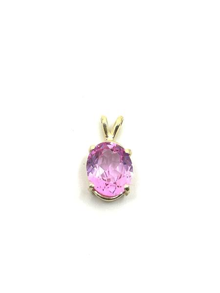 Pink Stone 10K Yellow Gold 1.6g