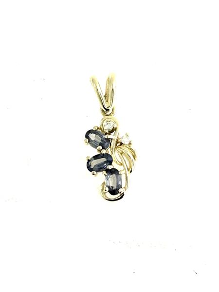 Synthetic Mystic Topaz 2 Diamonds .10 Carat T.W. 14K Yellow Gold 2.4g